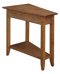 Convenience Concepts 24" Rubber wood Ah Wedge End Table with Shelf