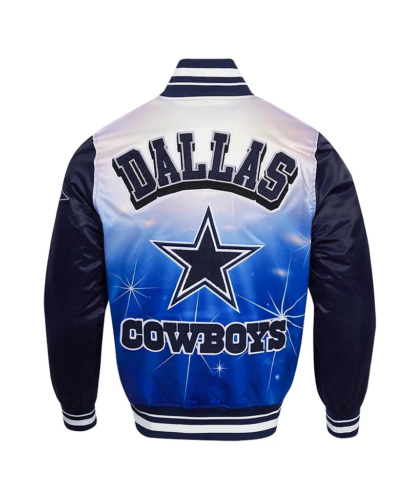 Pro Standard Men's Navy Dallas Cowboys Sublimated Satin Full-Snap Jacket