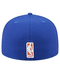 New Era Men's Blue New York Knicks Throwback Pennant 59FIFTY Fitted Hat