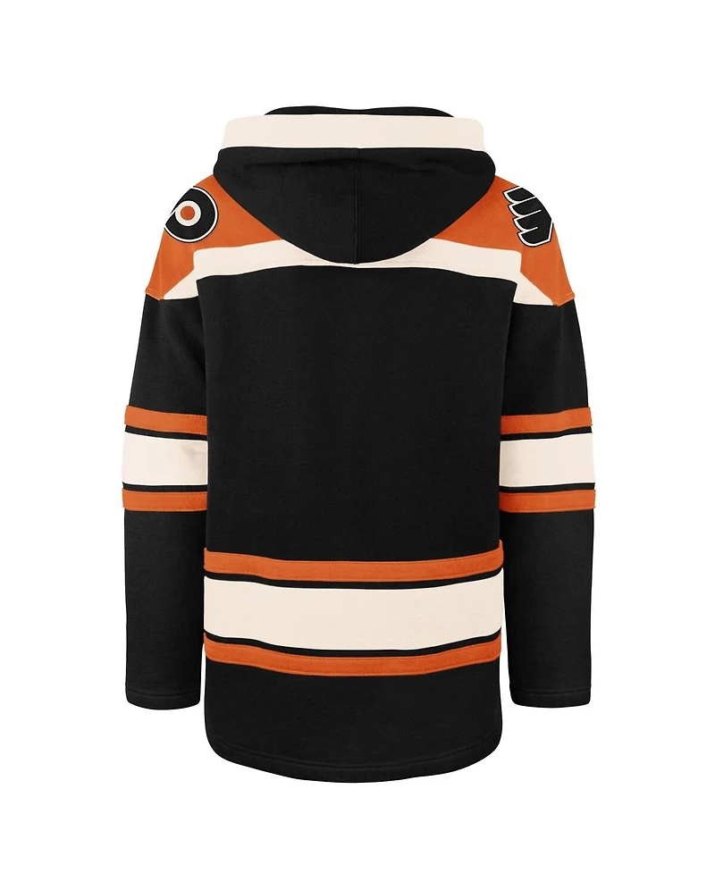 '47 Brand Men's Black Philadelphia Flyers Big Tall Superior Lacer Fleece Pullover Hoodie