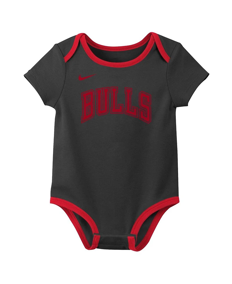 Nike Baby Boys and Girls Chicago Bulls Three-Pack Bodysuit Set