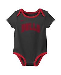 Nike Baby Boys and Girls Chicago Bulls Three-Pack Bodysuit Set