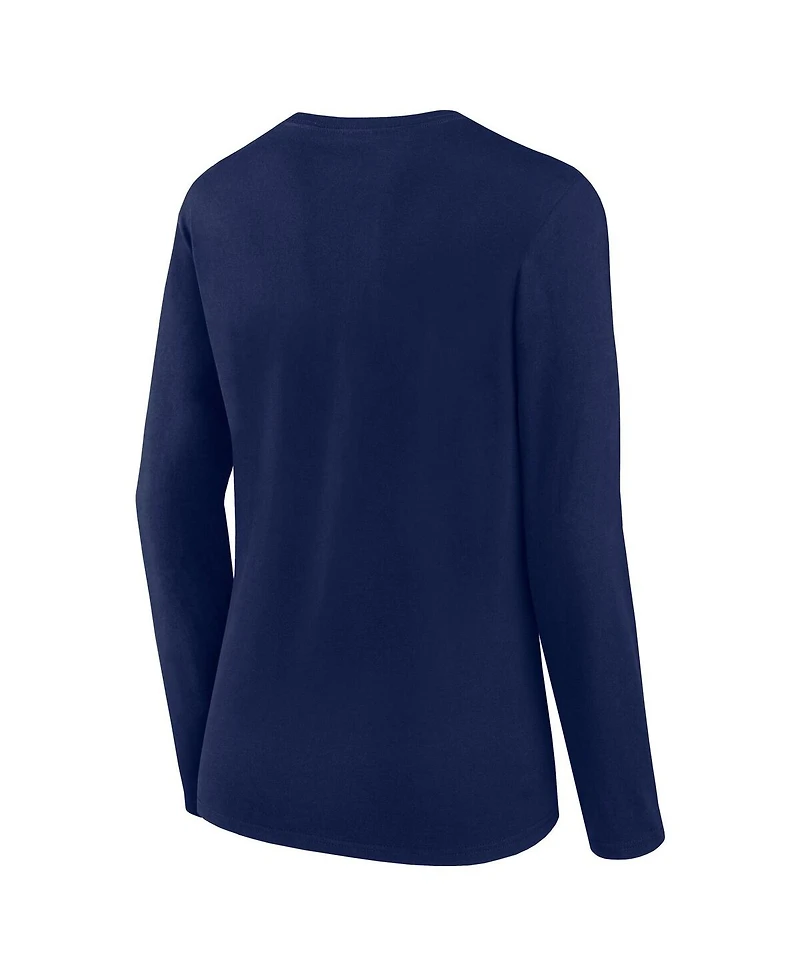 Fanatics Women's Navy Dallas Cowboys Long Sleeve Scoop Neck T-Shirt