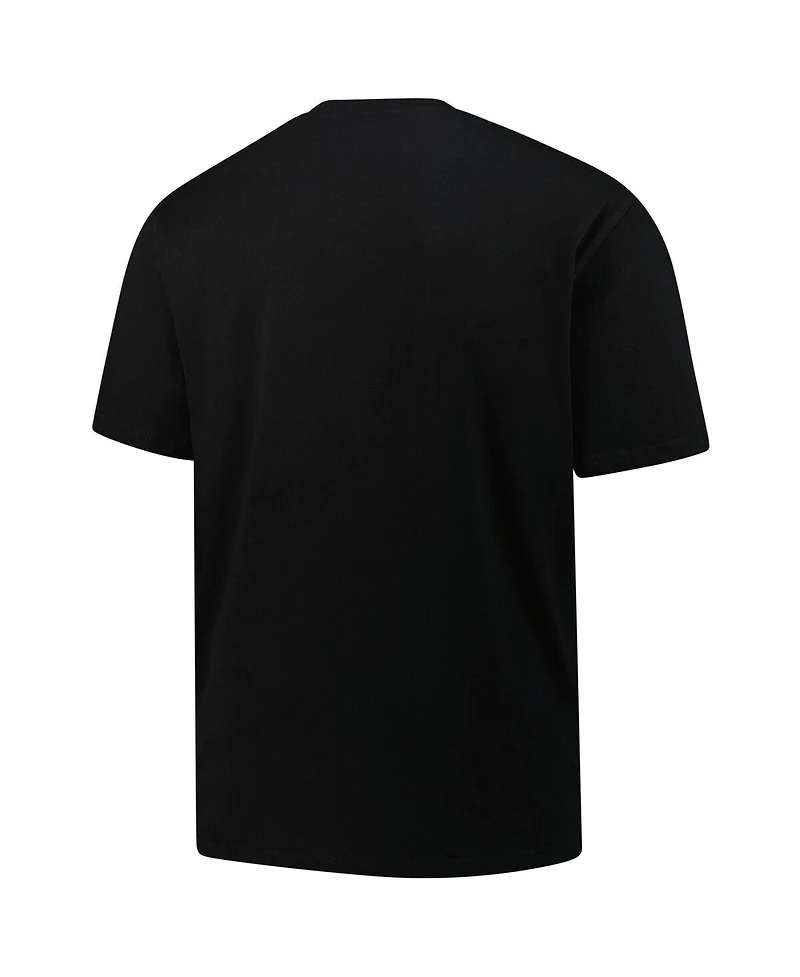 Mitchell & Ness Men's Black Philadelphia 76ers Big Tall Hardwood Classics Vintage Logo T-Shirt