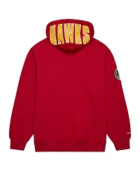 Mitchell & Ness Men's Red Atlanta Hawks Team Og 2.0 Vintage Logo Fleece Pullover Hoodie