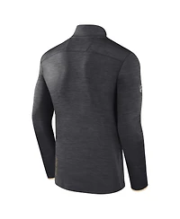 Fanatics Men's Heather Charcoal Boston Bruins Authentic Pro Quarter-Zip Pullover Top