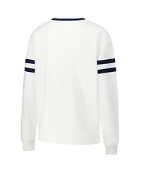 Concepts Sport Women's White Michigan Wolverines Borough French Terry Arch Over Long Sleeve T-Shirt