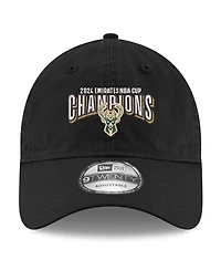 New Era Men's Black Milwaukee Bucks 2024 Nba Cup Champions 9TWENTY Adjustable Hat