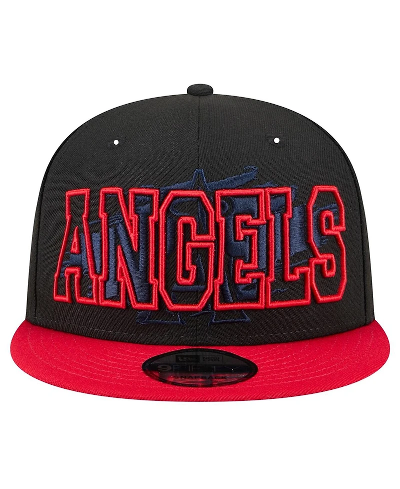 New Era Men's Black Los Angeles Angels Splatter 9FIFTY Snapback Hat
