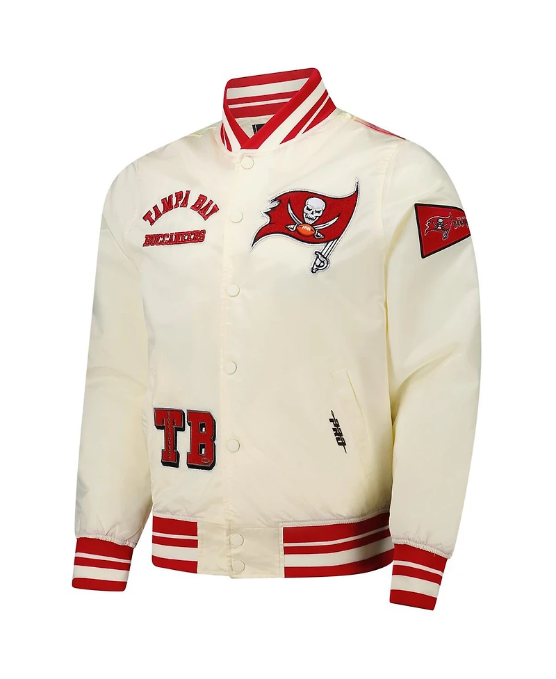 Pro Standard Men's Cream Tampa Bay Buccaneers Sublimated Satin Full-Snap Jacket