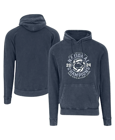 Image One Men's Denim Penn State Nittany Lions 2024 Ncaa Women's Volleyball National Champions Vintage Raglan Pullover Hoodie