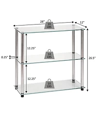 Designs2Go Classic Glass 3 Tier Bookshelf