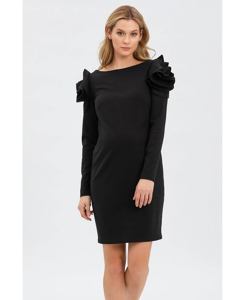 Pietro Brunelli Maternity Flower Detail Fitted Sheath Capri Dress
