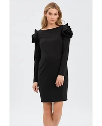 Pietro Brunelli Maternity Flower Detail Fitted Sheath Capri Dress
