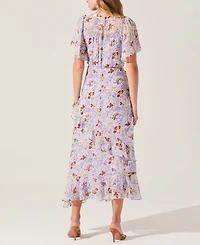 Astr the Label Women's Floramae Floral Ruffle-Trim Midi Dress