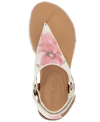 Gentle Souls Women's Holly Floral Thong Flat Sandals