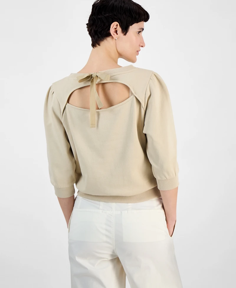 Boss Orange Women's Cotton Logo Back-Cutout Sweatshirt