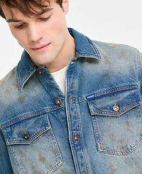 Hugo by Boss Men's Relaxed-Fit Distressed Denim Shirt