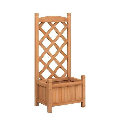 Planter with Trellis Solid Wood Fir
