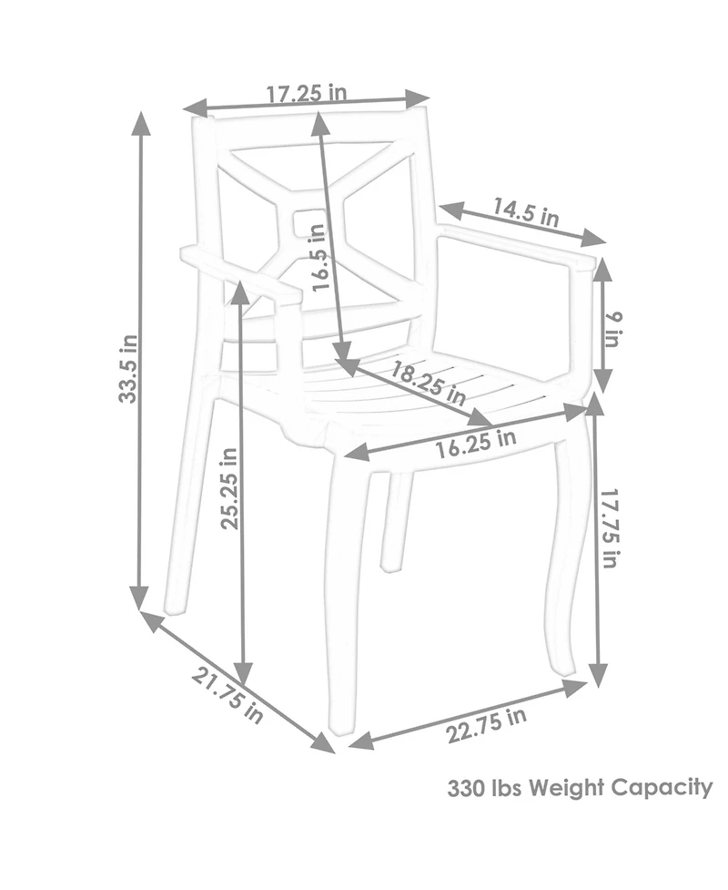 Polypropylene Stackable Tristana Outdoor Patio Arm Chair