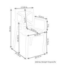 Polypropylene Stackable Tristana Outdoor Patio Arm Chair