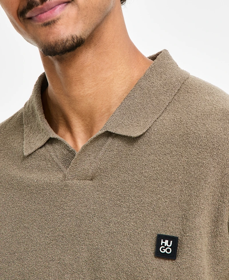 Hugo by Hugo Boss Men's Cotton-Blend Logo Relaxed Polo Sweater