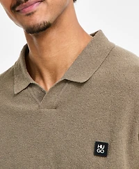 Hugo by Hugo Boss Men's Cotton-Blend Logo Relaxed Polo Sweater