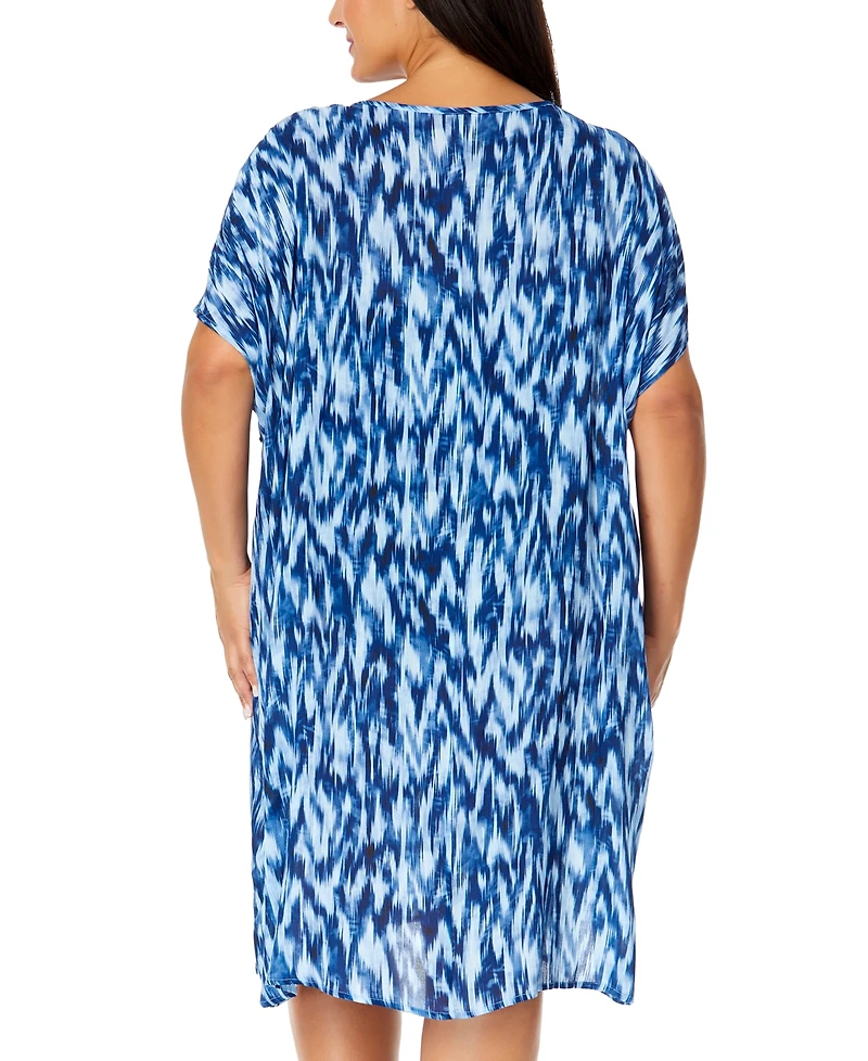 Anne Cole Plus Size Easy Tunic Swim Cover-Up