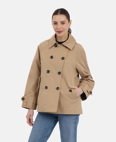 Bcbgmaxazria Women's Short Double Breasted Trench Coat