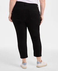 Style & Co Plus Size High-Rise Cropped Straight-Leg Jeans, Exclusively at Macy's