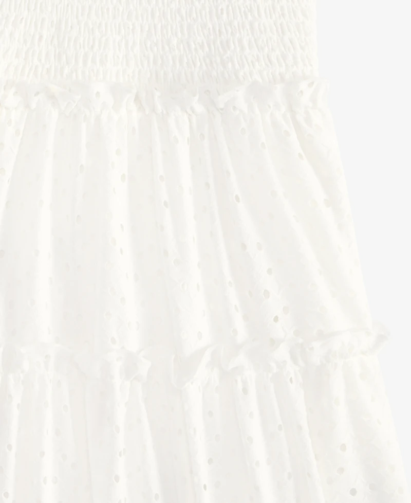 With Jules Big Girl Eyelet Pull On Smocked Bodice Dress