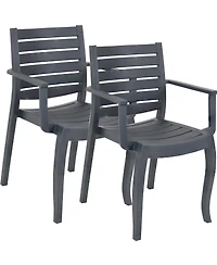 Polypropylene Stackable Illias Outdoor Patio Arm Chair