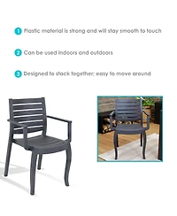 Polypropylene Stackable Illias Outdoor Patio Arm Chair
