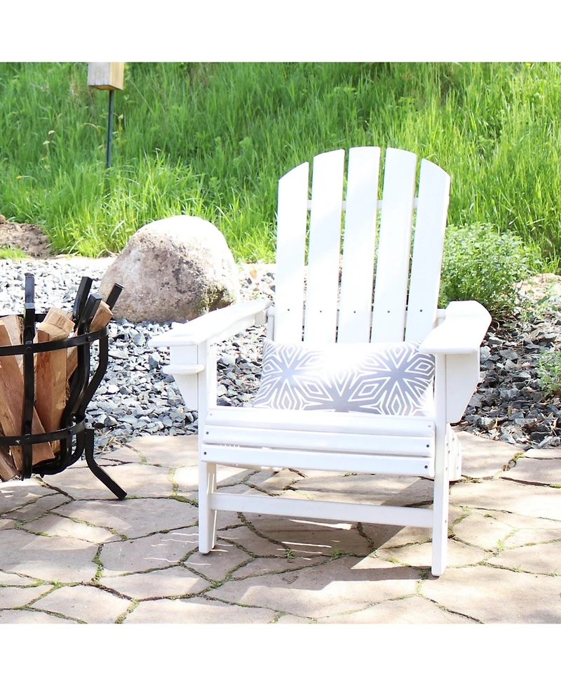 Adirondack Chair with Cup Holder - Outdoor All-Weather Adirondack Chair for the Fire Pit, Patio, Campsite, or Yard - 300-Pound Capacity - White