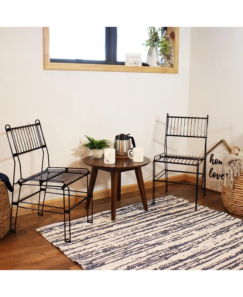 Indoor/Outdoor Furniture Steel Wire Dining Chair - Black