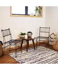 Indoor/Outdoor Furniture Steel Wire Dining Chair - Black