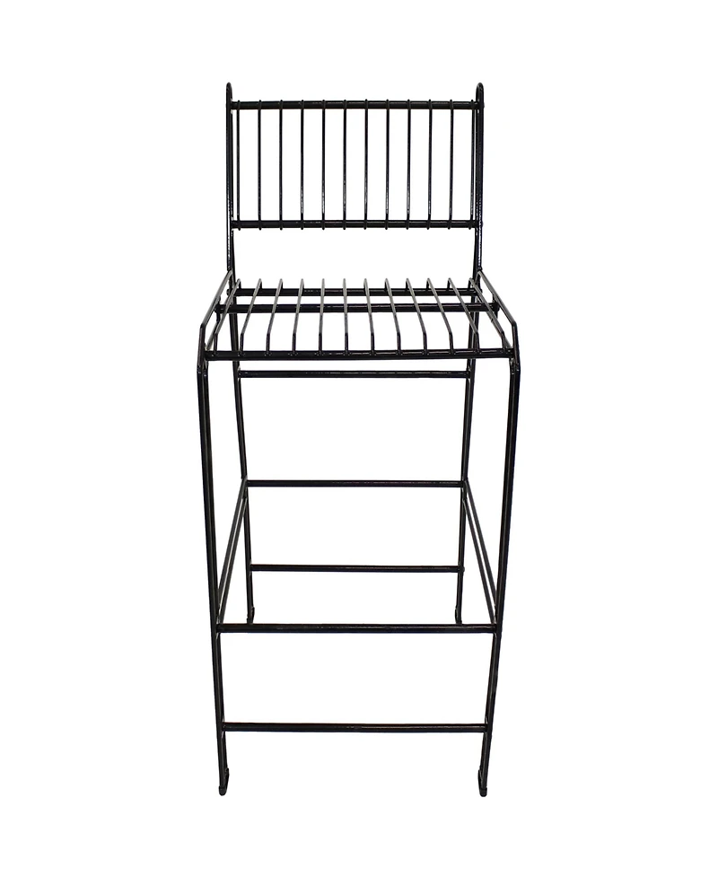 Indoor/Outdoor Furniture Steel Wire Bar-Height Dining Chair - Black