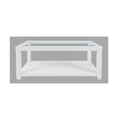 Urban Icon Contemporary Rectangular Glass Inlay Coffee Table