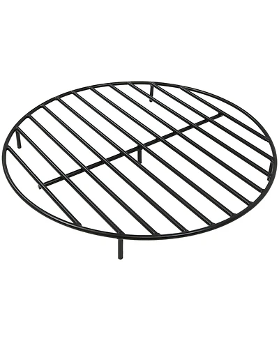 Outdoor Heavy-Duty Steel with High-Temperature Finish Round Fire Pit Firewood Log Grate - Black