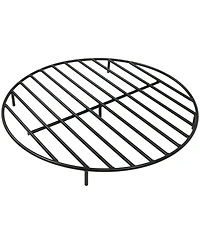 Outdoor Heavy-Duty Steel with High-Temperature Finish Round Fire Pit Firewood Log Grate - Black