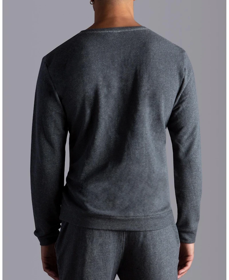 Watson'S Men's Absolute Stretch French Terry Lounge Henley Crew