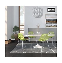 LeisureMod Modern Asbury Dining Chair w/ Chromed Legs