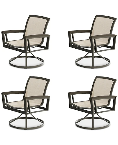 Bartow Outdoor, Swivel Chairs Set of 4, Created for Macy's