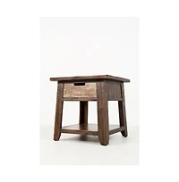 Painted Canyon Rustic Solid Acacia End Table