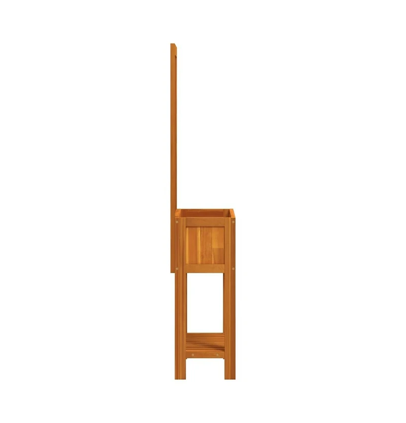 Planter with Trellis and Shelf 21.7"x11.6"x59.8" Solid Wood Acacia