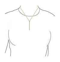 Bling Jewelry Minimalist Modern Design Vertical Linear Flat Bar Pendant Necklace .925 Sterling Silver