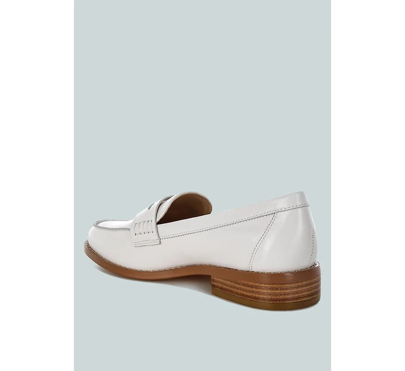 Roxana Real Leather Penny Strap Loafers