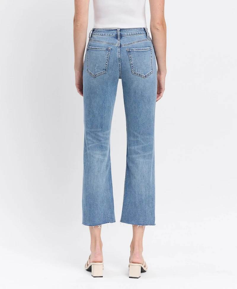 Flying Monkey Women's High Rise Crop Straight Jeans