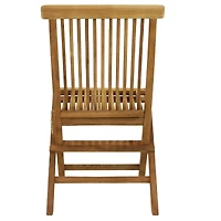 Outdoor Solid Teak Wood with Stained Finish Hyannis Folding Dining Chairs