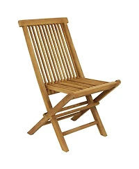 Outdoor Solid Teak Wood with Stained Finish Hyannis Folding Dining Chairs